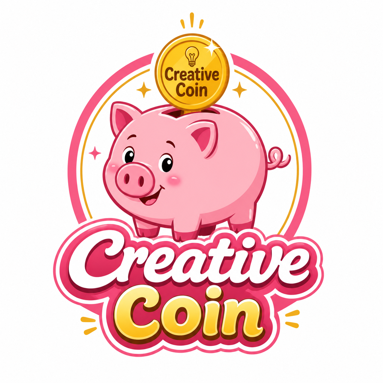 Creative Coin piggy bank logo